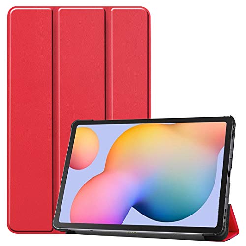 Samsung Galaxy Tab S6 Lite 10.4 Hülle, SATURCASE PU Leder Flip Faltbar Folio Standfunktion Schützend Tablethülle Schutzhülle Tablet Tasche Hülle für Samsung Galaxy Tab S6 Lite 10.4 SM-P610 P615 (Rot) von SATURCASE