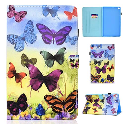 Schutzhülle für Samsung Galaxy Tab A 8.0 (2019) mit S Pen SM-P200 P205 Schöne PU Leder Flip Double Magnet Wallet Stand Card Slots Case Cover DT-10 von SATURCASE