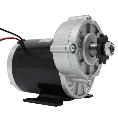 Reduktions-Elektromotor Reduktionsmotor für die Modifizierung von Elektrofahrrädern Mopeds 20.5 * 14.3CM 450r/min 600W Schwarz Silber von SAUADY