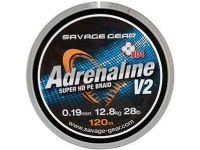 SG HD4 Adrenaline V2 120m 0.22mm 33lbs 15kg Grey von SAVAGE GEAR