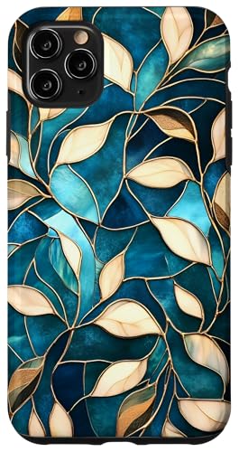 Blaugrüne botanische Blumenblätter Hülle für iPhone 11 Pro Max Blaugrüne botanische Blumenblätter Hülle für iPhone 11 Pro Max von SAVARLO