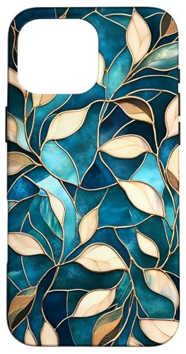 Blaugrüne botanische Blumenblätter Hülle für iPhone 16 Pro Max Blaugrüne botanische Blumenblätter Hülle für iPhone 16 Pro Max von SAVARLO