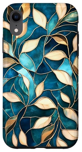 Blaugrüne botanische Blumenblätter Hülle für iPhone XR Blaugrüne botanische Blumenblätter Hülle für iPhone XR von SAVARLO