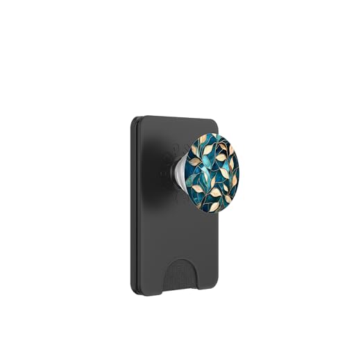 Blaugrüne botanische Blumenblätter PopSockets PopWallet für MagSafe Blaugrüne botanische Blumenblätter PopSockets PopWallet für MagSafe von SAVARLO