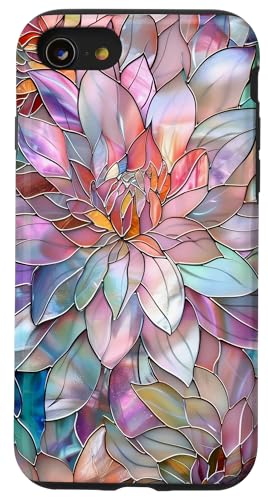 Floral Dahlie Pink Lila Ästhetische Blumen Hülle für iPhone SE (2020) / 7 / 8 von SAVARLO