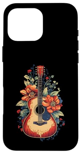 Gitarre Floral Instrument Musik Blumen Botanische Frauen Hülle für iPhone 16 Pro Max Gitarre Floral Instrument Musik Blumen Botanische Frauen Hülle für iPhone 16 Pro Max von SAVARLO