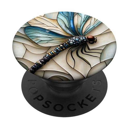 Libelle, ästhetisch, Blau, Blaugrün, Beige PopSockets Klebender PopGrip Libelle, ästhetisch, Blau, Blaugrün, Beige PopSockets Klebender PopGrip von SAVARLO