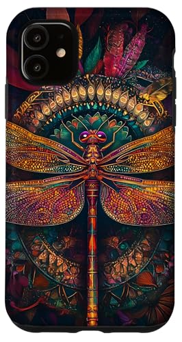 Libelle Boho Entomologie Insect Schwarz Hülle für iPhone 11 von SAVARLO