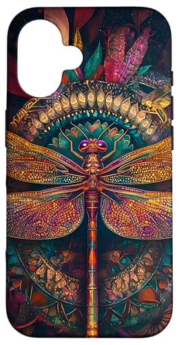 Libelle Boho Entomologie Insect Schwarz Hülle für iPhone 16 Libelle Boho Entomologie Insect Schwarz Hülle für iPhone 16 von SAVARLO