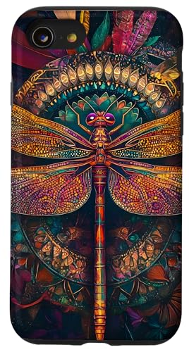 Libelle Boho Entomologie Insect Schwarz Hülle für iPhone SE (2020) / 7 / 8 von SAVARLO