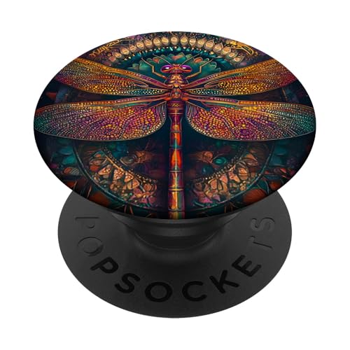 Libelle Boho Entomologie Insect Schwarz PopSockets Klebender PopGrip Libelle Boho Entomologie Insect Schwarz PopSockets Klebender PopGrip von SAVARLO