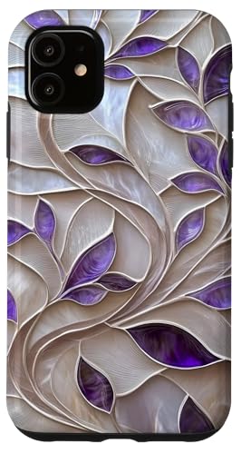 Lila Elfenbein Botanische Blätter Floral Aesthetic Hülle für iPhone 11 Lila Elfenbein Botanische Blätter Floral Aesthetic Hülle für iPhone 11 von SAVARLO