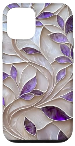 Lila Elfenbein Botanische Blätter Floral Aesthetic Hülle für iPhone 12/12 Pro Lila Elfenbein Botanische Blätter Floral Aesthetic Hülle für iPhone 12/12 Pro von SAVARLO