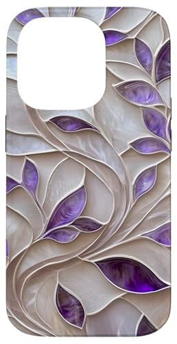 Lila Elfenbein Botanische Blätter Floral Aesthetic Hülle für iPhone 14 Pro von SAVARLO
