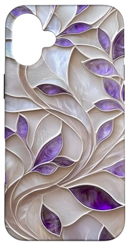 Lila Elfenbein Botanische Blätter Floral Aesthetic Hülle für iPhone 16 Plus Lila Elfenbein Botanische Blätter Floral Aesthetic Hülle für iPhone 16 Plus von SAVARLO