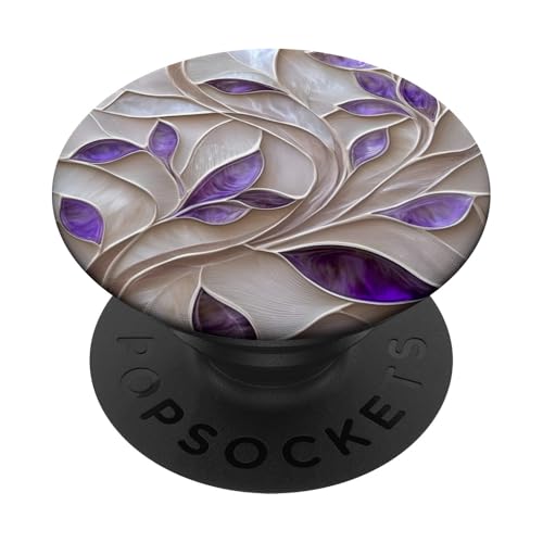 Lila Elfenbein Botanische Blätter Floral Aesthetic PopSockets Klebender PopGrip Lila Elfenbein Botanische Blätter Floral Aesthetic PopSockets Klebender PopGrip von SAVARLO