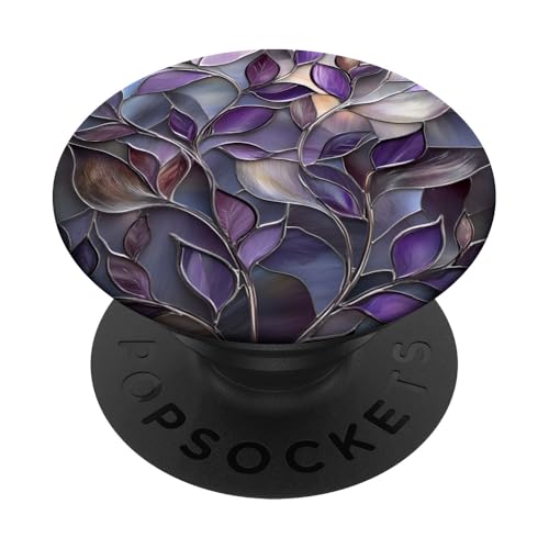 Lila botanische Blätter Floral Aesthetic PopSockets Klebender PopGrip Lila botanische Blätter Floral Aesthetic PopSockets Klebender PopGrip von SAVARLO