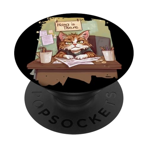 Lustiger Katzenliebhaber-Humor für Frauen Männer überarbeitete Hang in There PopSockets Klebender PopGrip Lustiger Katzenliebhaber-Humor für Frauen Männer überarbeitete Hang in There PopSockets Klebender PopGrip von SAVARLO