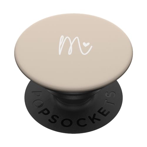 SAVARLO Minimalistischer Anfangsbuchstabe M Herz Monogramm Beige Creme PopSockets mit austauschbarem PopGrip, 260027 SAVARLO Minimalistischer Anfangsbuchstabe M Herz Monogramm Beige Creme PopSockets mit austauschbarem PopGrip, 260027 von SAVARLO