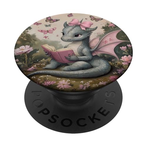 Niedliche rosa Drachenbuchliebhaber Kokette Schleifen Schmetterlinge Floral PopSockets Klebender PopGrip Niedliche rosa Drachenbuchliebhaber Kokette Schleifen Schmetterlinge Floral PopSockets Klebender PopGrip von SAVARLO