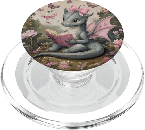 Niedliche rosa Drachenbuchliebhaber Kokette Schleifen Schmetterlinge Floral PopSockets PopGrip für MagSafe Niedliche rosa Drachenbuchliebhaber Kokette Schleifen Schmetterlinge Floral PopSockets PopGrip für MagSafe von SAVARLO