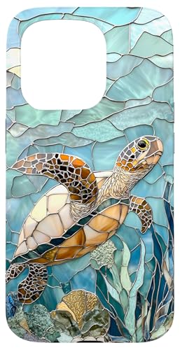 Schildkröte Meeresleben Ozean Thema Blau Türkis Hülle für iPhone 15 Pro von SAVARLO