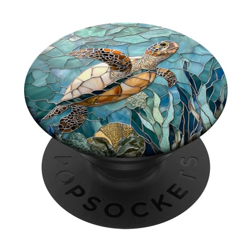 Schildkröte Meeresleben Ozean Thema Blau Türkis PopSockets Klebender PopGrip Schildkröte Meeresleben Ozean Thema Blau Türkis PopSockets Klebender PopGrip von SAVARLO