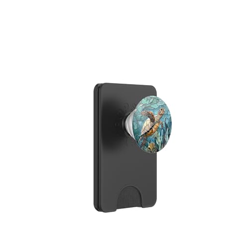 Schildkröte Meeresleben Ozean Thema Blau Türkis PopSockets PopWallet für MagSafe Schildkröte Meeresleben Ozean Thema Blau Türkis PopSockets PopWallet für MagSafe von SAVARLO