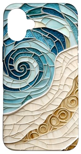 Strand Ozean Thema Abstrakter Sand und Meeresleben Hülle für iPhone 16 Plus Strand Ozean Thema Abstrakter Sand und Meeresleben Hülle für iPhone 16 Plus von SAVARLO
