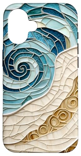 Strand Ozean Thema Abstrakter Sand und Meeresleben Hülle für iPhone 16 von SAVARLO