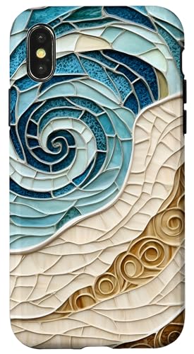 Strand Ozean Thema Abstrakter Sand und Meeresleben Hülle für iPhone X/XS Strand Ozean Thema Abstrakter Sand und Meeresleben Hülle für iPhone X/XS von SAVARLO
