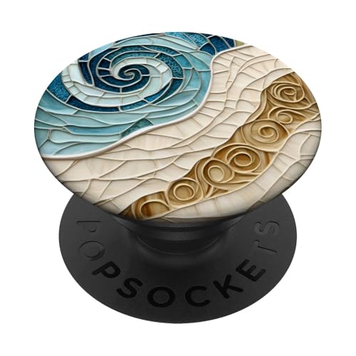 Strand Ozean Thema Abstrakter Sand und Meeresleben PopSockets Klebender PopGrip Strand Ozean Thema Abstrakter Sand und Meeresleben PopSockets Klebender PopGrip von SAVARLO