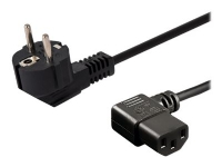 SAVIO CL-115 - Strømkabel - 2-polig (han) vinklet til IEC 60320 C13 vinklet - 250 V - 10 A - 1,2 m - sort von SAVIO
