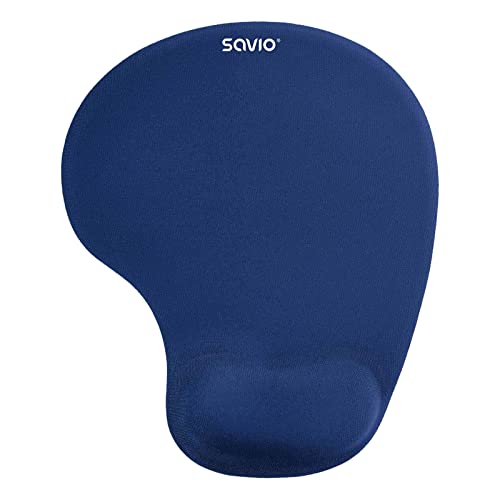 SAVIO Ergonomisches Mauspad mit Gelkissen 230x190x18mm Marine - Mousepad Gelkissen - Mousepad mit Handauflage - Mauspad Gelkissen - Mauspad Ergonomisch von SAVIO