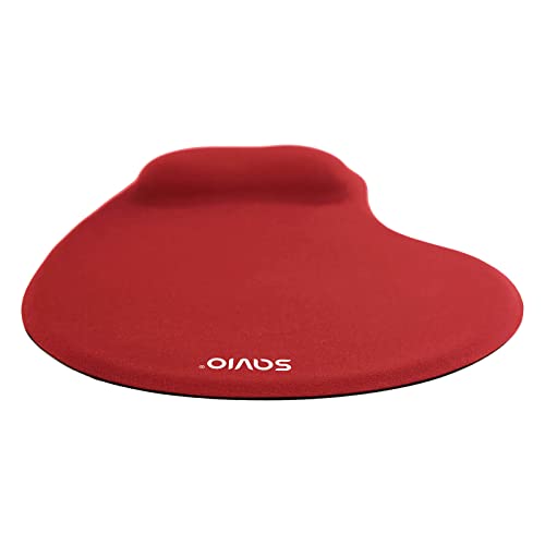 SAVIO Ergonomisches Mauspad mit Gelkissen 230x190x18mm Rot - Mousepad Gelkissen - Mousepad mit Handauflage - Mauspad Gelkissen - Mauspad Ergonomisch von SAVIO