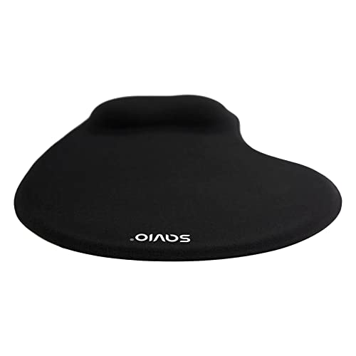 SAVIO Ergonomisches Mauspad mit Gelkissen 230x190x18mm Schwarz - Mousepad Gelkissen - Mousepad mit Handauflage - Mauspad Gelkissen - Mauspad Ergonomisch von SAVIO