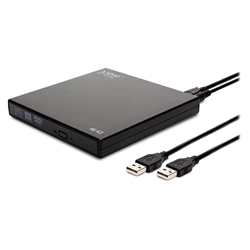 SAVIO Externes DVD Laufwerk - CD Laufwerk Extern USB 2.0 - Tragbar DVD Brenner für Laptop und PC - Kompatibel mit Windows und MacOS - DVD Laufwerk Extern für Sie - Burner Slim CD/DVD R/RW – USB von SAVIO