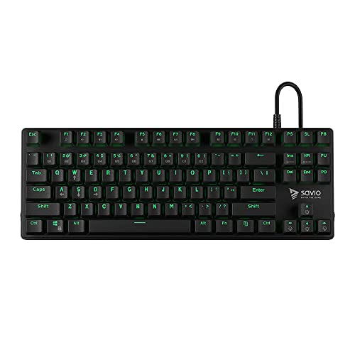 SAVIO Gaming Tastatur Mechanische Tempest RX - Tkl Tastatur Kabelgebunden - RGB Led Beleuchtung - Anti-Ghosting - Mechanische Tastatur für Sie - 10 Beleuchtungsmodi - Gaming Keyboard (Outemu Brown) von SAVIO