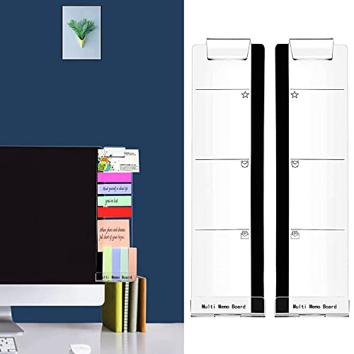 2 Stück Computer Monitor Memo Board, Multifunktion Monitore Memo Seitenwand Acryl Transparente Monitor-Seitenwand Haftnotizen-Telefonhalter für Büro Zuhause Desktop (Links und Rechts) von SAVITA
