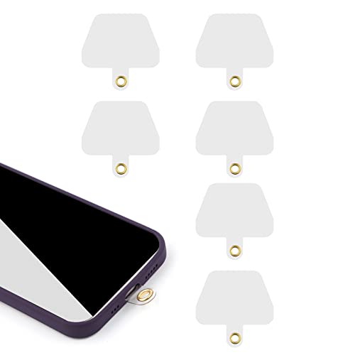 6 Stück Handy Lanyard Pads, Klar Crossbody Universale Handykette Telefon Patch Strapazierfähig Multifunktional Handy Lanyard Patch für iPhone die Meisten Smartphones, Ohne Klebstoff (Trapez) von SAVITA