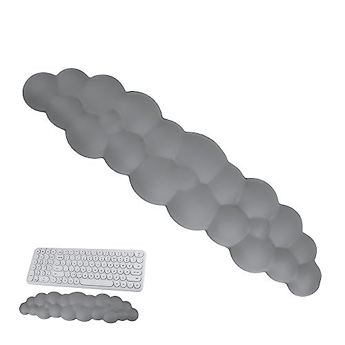 Keyboard Cloud Handballenauflage, Bequem Niedlich Tastatur Handgelenkauflage Rutschfest Ergonomische Handgelenkstütze Wolken Tastatur Memory Schaum für Computer, Laptop, Gaming (Grau) von SAVITA