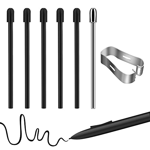 Markierungsstiftspitzen, Ersatzspitzen aus Titanlegierung Bleistiftspitzen mit 5 Schwarzen Minen, für BOOX Pen 2 Pro iReader Smart 2 IFLYYTEK X1 Lamy AL-Star Digital Pen von SAVITA