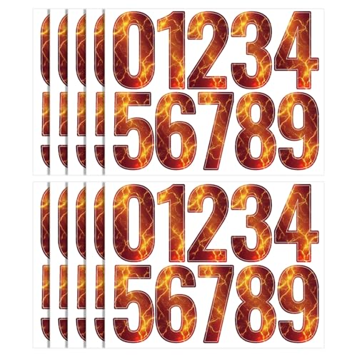 SAVITA 10 Stk Auffällige Briefkasten Nummernaufkleber, 10cm Wasserfeste Vinyl Großaufkleber Selbstklebende Hausnummern für Schilder Autos Türen Geschäftsadressen von SAVITA