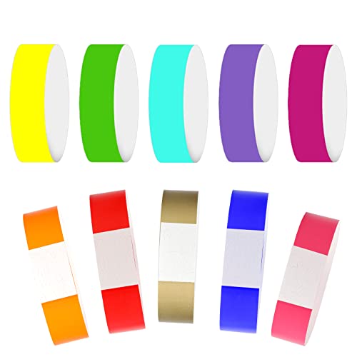 SAVITA 200 Stück Farbig Papierarmbänder, Reißfest Bunt Neon Armbänder Wasserdicht Einwegarmbänder für Veranstaltungen Partys (10 Farben) von SAVITA