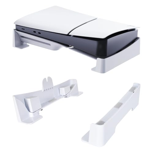 SAVOSWEET Horizontaler Ständer für PS5 Slim Konsole, Halterung Liegend Kompatibel mit PS5 Slim Disc Edition und Digital Edition, rutschfeste Silikonpads, Zubehör für PS5 Slim Disc, PS5 Slim Digital von SAVOSWEET