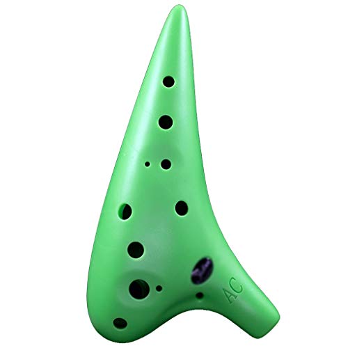 Töpferflöte, 12-Loch Alto C Anti-drop Kunststoff Ocarina for Anfänger,(Green) von SBJKLYRN