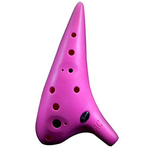 Töpferflöte, 12-Loch Alto C Anti-drop Kunststoff Ocarina for Anfänger,(Pink) von SBJKLYRN