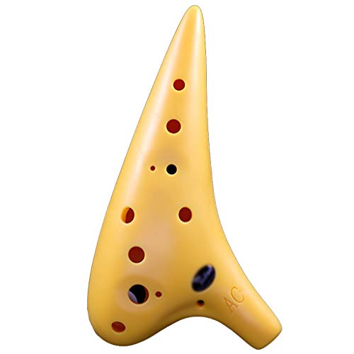 Töpferflöte, 12-Loch Alto C Anti-drop Kunststoff Ocarina for Anfänger,(Yellow) von SBJKLYRN