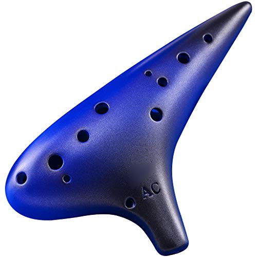 Töpferflöte, 12-Loch Alto C Frosted Clay Ocarina,(Blue) von SBJKLYRN