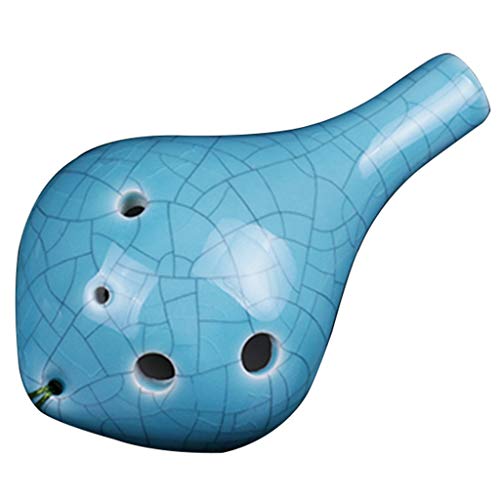 Töpferflöte, 6-Loch Alto C Cracked Clay Ocarina,(Blue) von SBJKLYRN